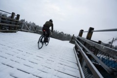 Bike riders in Victoria do not worry about snow.